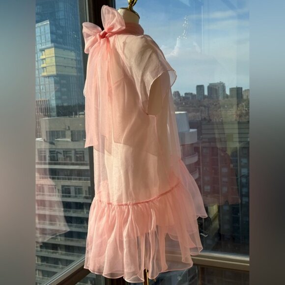 🆕 SIMKHAI 🧿 NWT Beaux Tiered Babydoll Mini Dress, Ballet Pink - Sz US 6 - Picture 8 of 16